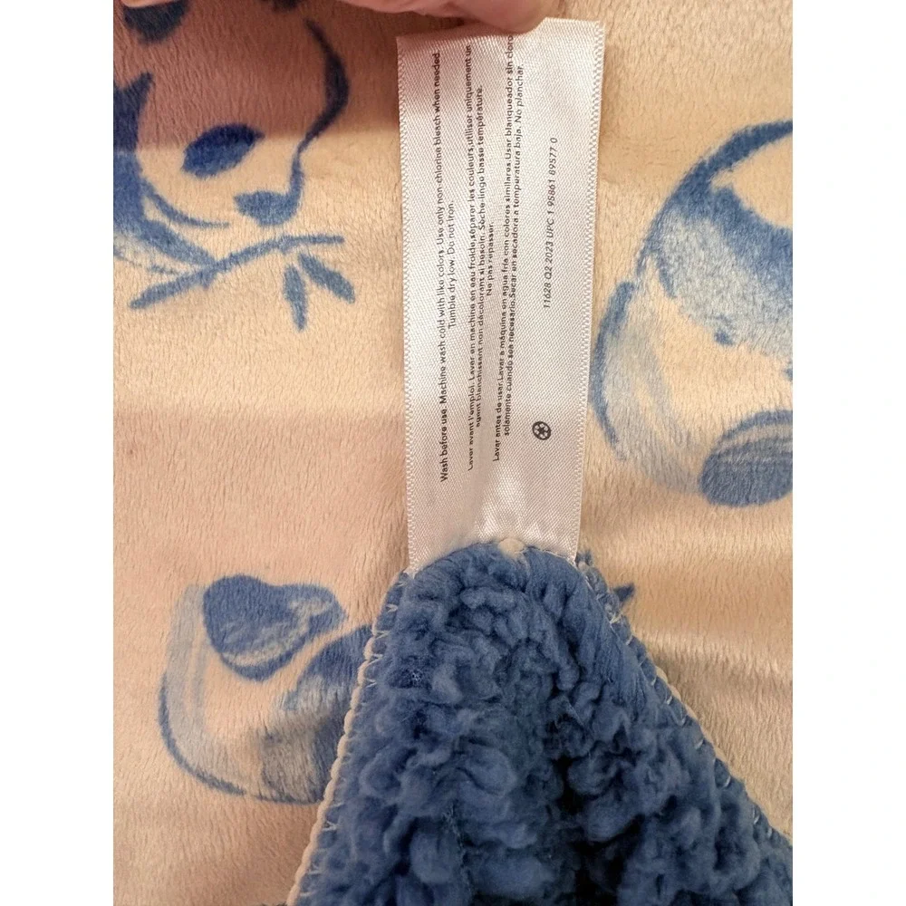 Baby Blanket Panda Sherpa Carters Blue Cream Lovey Replacement Sherpa Nursery